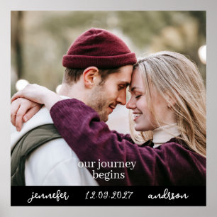 Our Journey Begins l Names Wedding Photo Poster