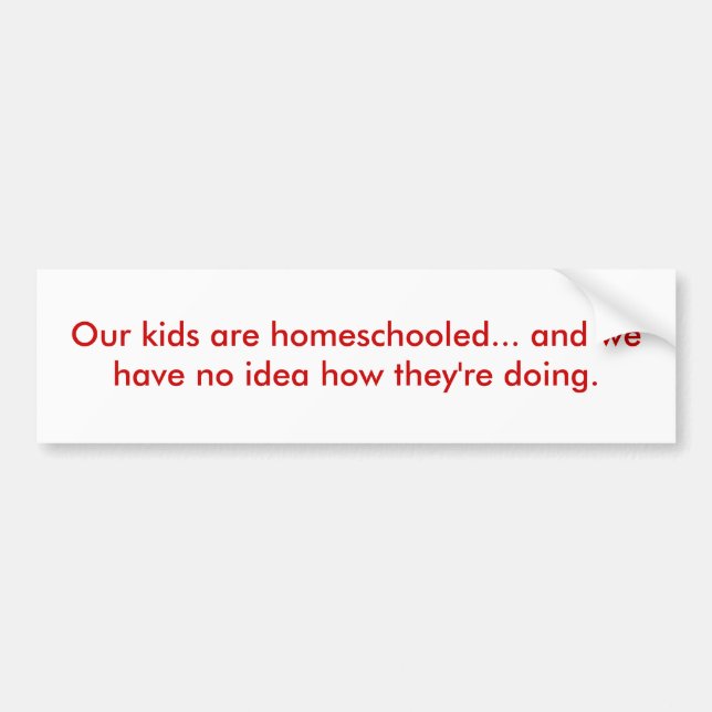 Our kids are homeschooled... bumper sticker (Front)