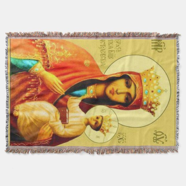 Our Lady Czestochowa Virgin Mary Orthodox Blanket (Front)