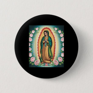 Our Lady De Guadalupe Sant Mary Back Print Christi 6 Cm Round Badge