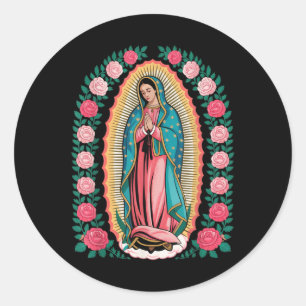 Our Lady De Guadalupe Sant Mary Back Print Christi Classic Round Sticker