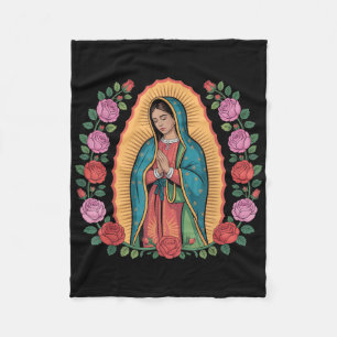 Our Lady De Guadalupe Sant Mary Back Print Christi Fleece Blanket