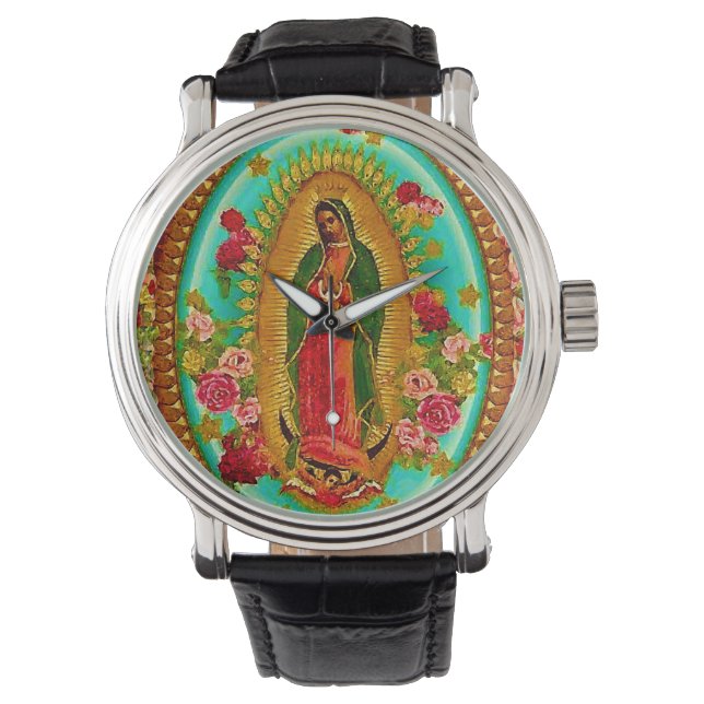 Our Lady Guadalupe Mexican Saint Virgin Mary Watch (Front)