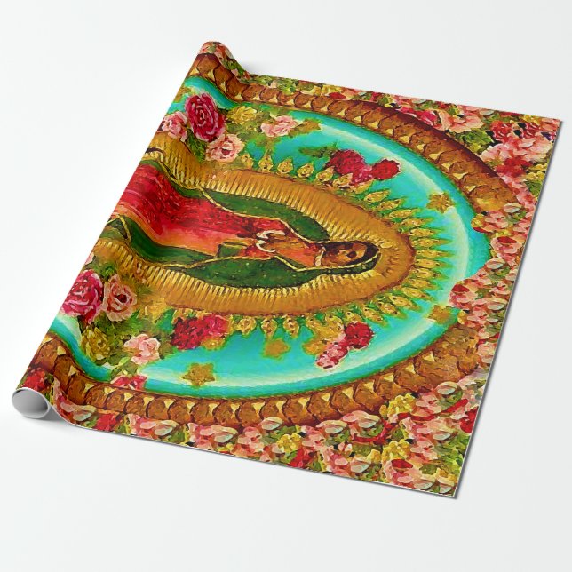 Our Lady Guadalupe Mexican Saint Virgin Mary Wrapping Paper (Unrolled)