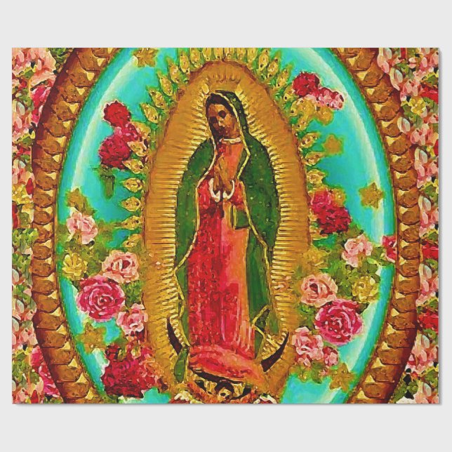 Our Lady Guadalupe Mexican Saint Virgin Mary Wrapping Paper (Flat)