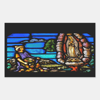 Our Lady Guadalupe Nuestra Senora Stained Glass Rectangular Sticker