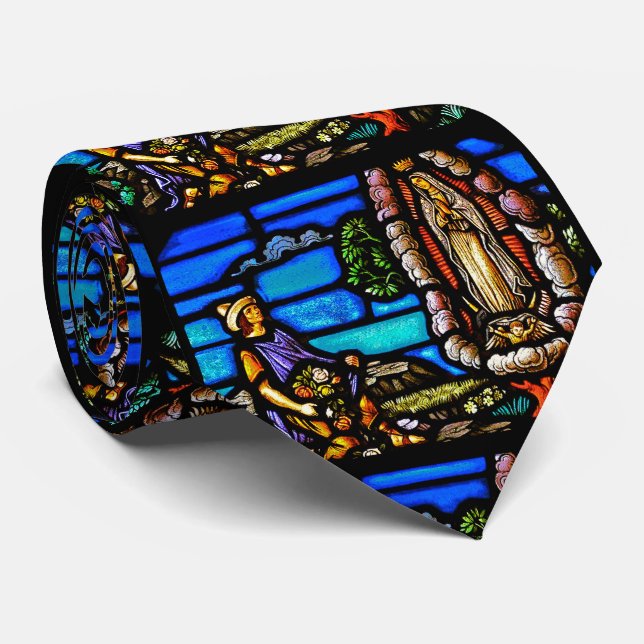 Our Lady Guadalupe Nuestra Senora Stained Glass Tie (Rolled)