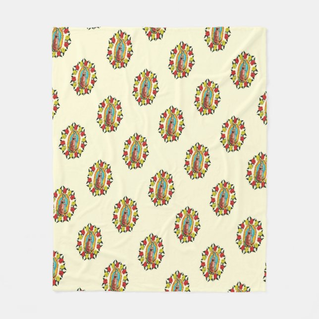 Our Lady Guadalupe Virgin Mary Catholic Mexico  Fleece Blanket (Front)