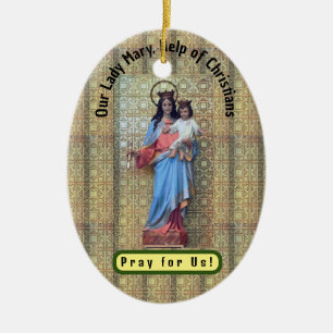 Our Lady Mary, Help of Christians Ceramic Tree Decoration