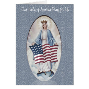 Our Lady of America American Flag