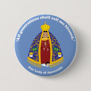Our Lady of Aparecida 6 Cm Round Badge