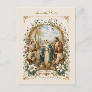 Our Lady of Cana Save the Date Wedding Postcard