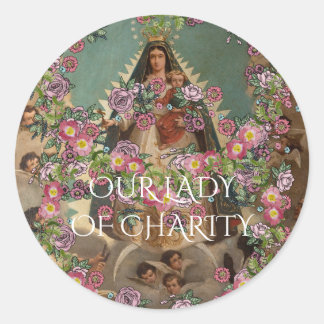 our lady of charity classic round sticker