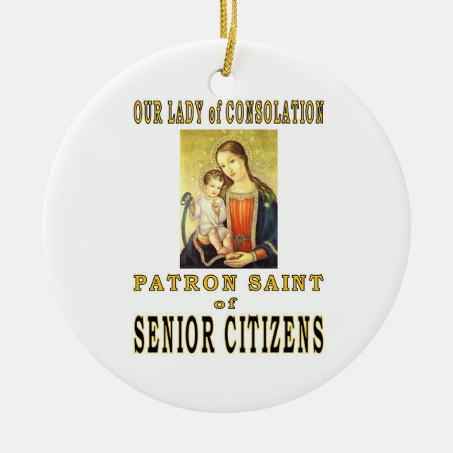 OUR LADY of CONSOLATION Ceramic Tree Decoration (Front)