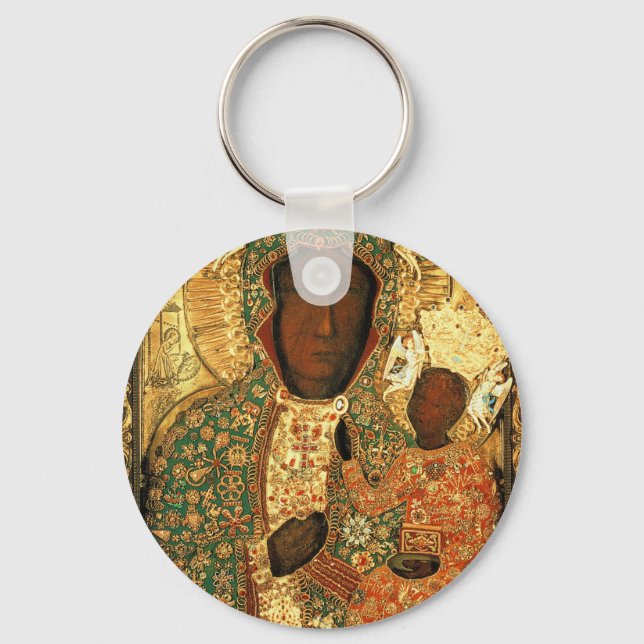 Our Lady of Czestochowa Black Madonna Poland gift Key Ring (Front)
