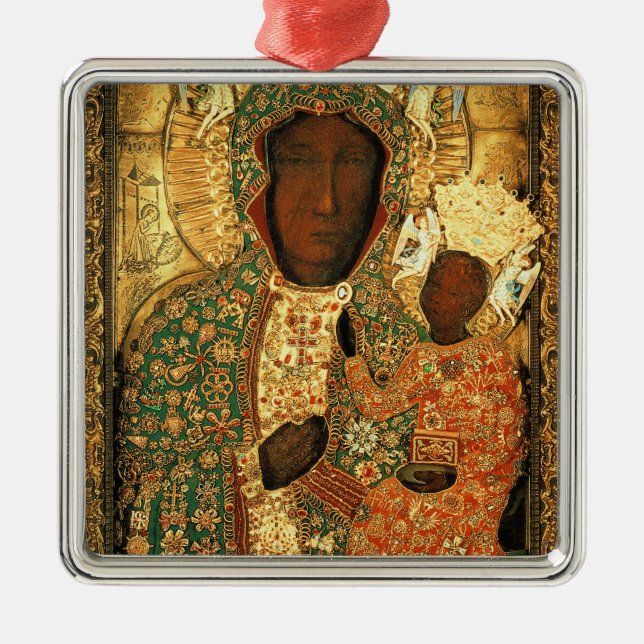 Our Lady of Czestochowa Black Madonna Poland gift Metal Tree Decoration (Front)