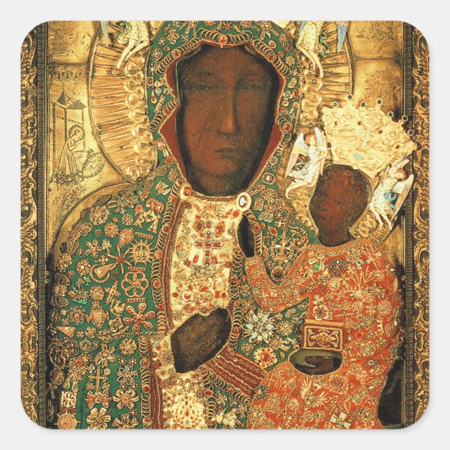 Our Lady of Czestochowa Black Madonna Poland gift Square Sticker (Front)