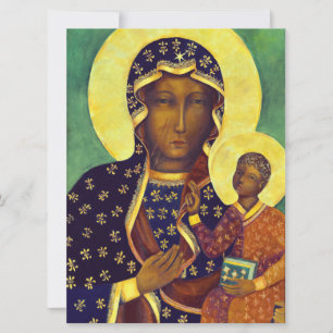 Our lady of Czestochowa Black Madonna Poland Icon Card