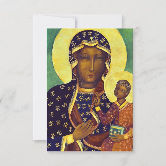 Our lady of Czestochowa Black Madonna Thank You Card (Front)