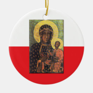 Our Lady of Czestochowa Ceramic Tree Decoration