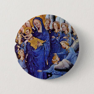 Our Lady Of Eleven Angels By Meister Des Wilton-Di 6 Cm Round Badge
