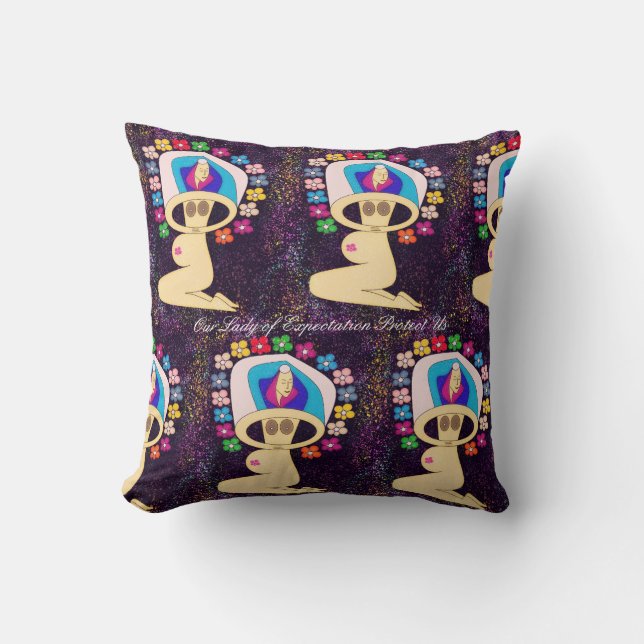 Our Lady of Expectation Protect Us Cushion (Front)