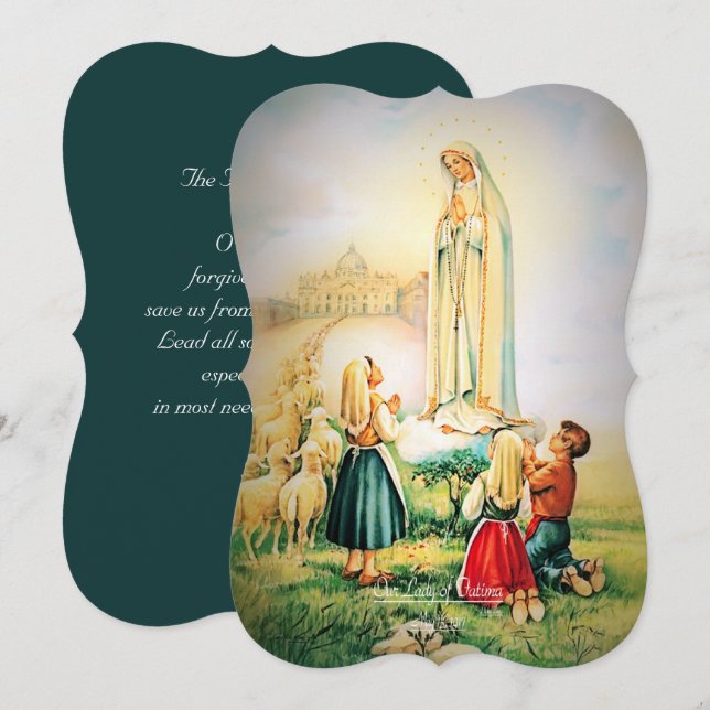 Our Lady of Fatima 1917 with Fatima Prayer Holiday Card (Front/Back)