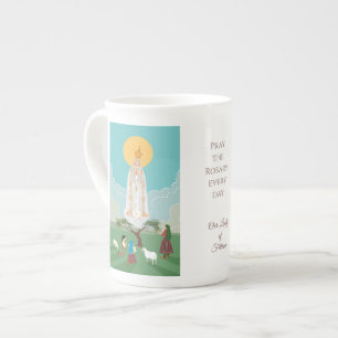 Our Lady of Fatima and the three shepherds Bone China Mug