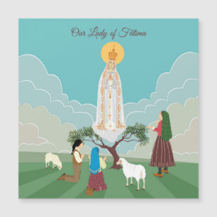 Our Lady of Fatima and the three shepherds card