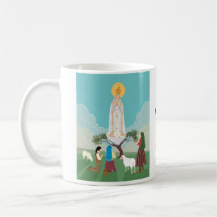 Our Lady of Fatima and the three shepherds Coffee Mug