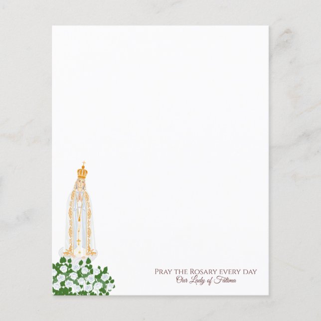 Our Lady of Fatima and white roses (Front)