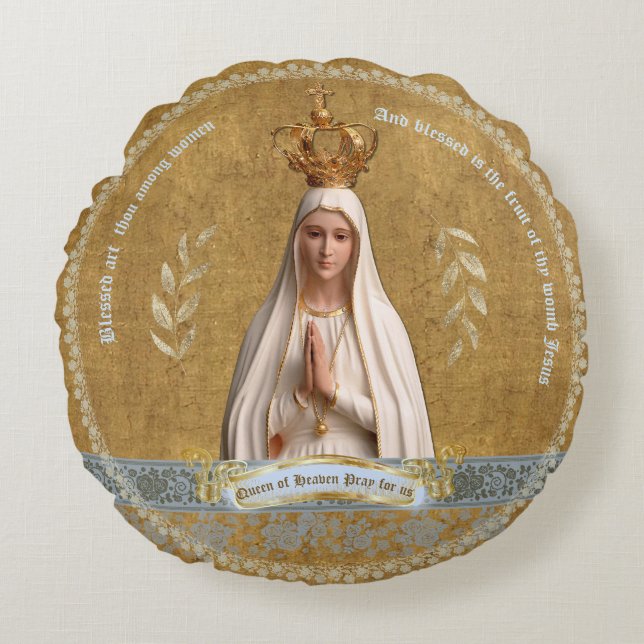 Our Lady of Fatima Blessed Mother Pillow (Front)