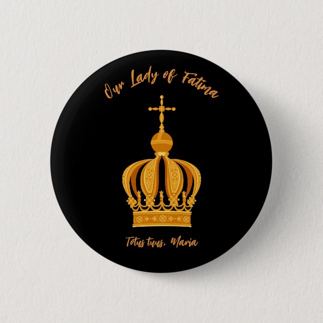 Our Lady of Fatima crown 6 Cm Round Badge (Front)