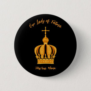 Our Lady of Fatima crown 6 Cm Round Badge