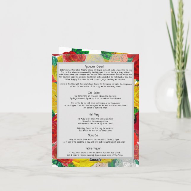 Our Lady of Fatima - I Prayed for You Card (Back)