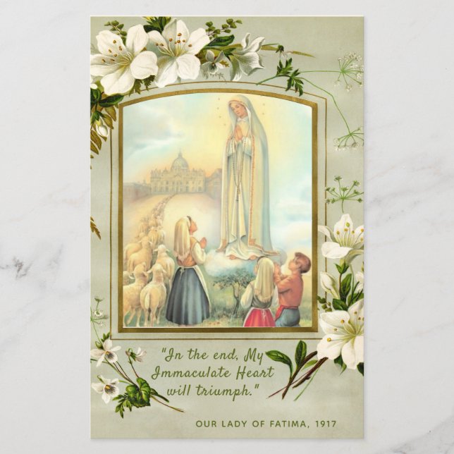 Our Lady of Fatima Litany Prayer Religious (Front)