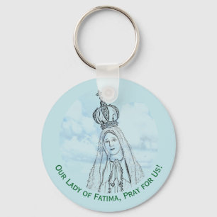 Our Lady of Fatima Monogrammed Key Ring