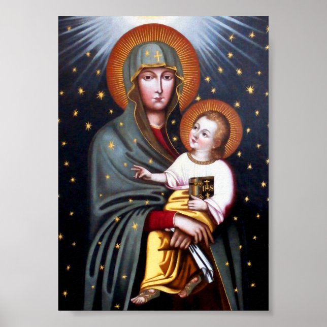 Our Lady of Fatima Polish Vintage Catholic  Poster (Front)