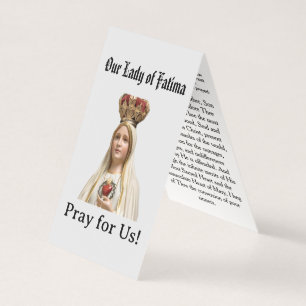 Our Lady of  Fatima Prayer Card