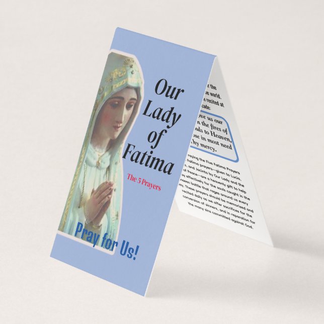 Our Lady of Fatima Prayer Card (Front)