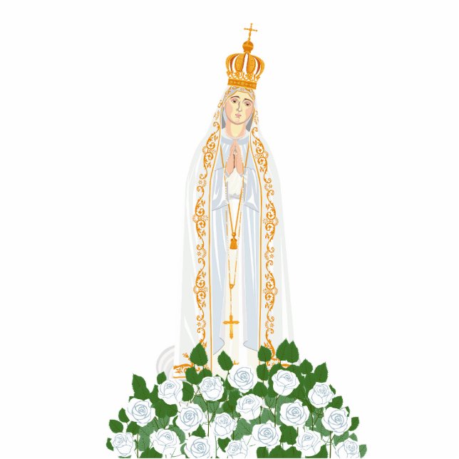 Our Lady of Fatima Sculpture Cutout Standing Photo Sculpture (Front)