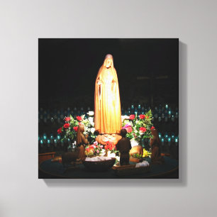 Our Lady of Fatima Statue Wrapped Canvas Print