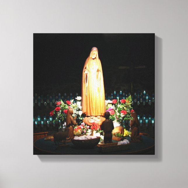 Our Lady of Fatima Statue Wrapped Canvas Print (Front)