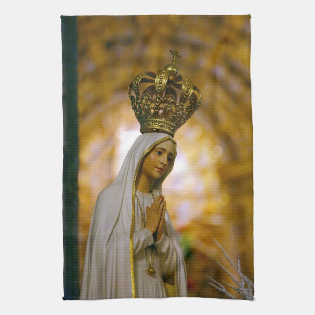 Our Lady of Fatima Tea Towel (Vertical)