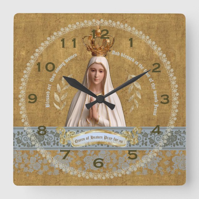 Our Lady of Fatima Wall Clock (Front)