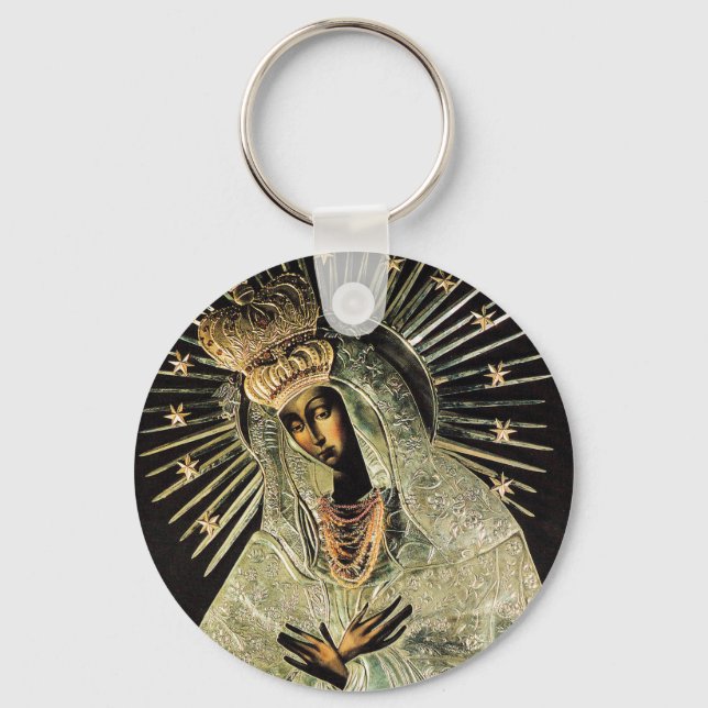 Our Lady of Gate of Dawn Lithuania Black Madonna Key Ring (Front)