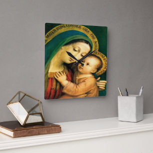 Our Lady of Good Counsel by Litany Lane Square Wall Clock