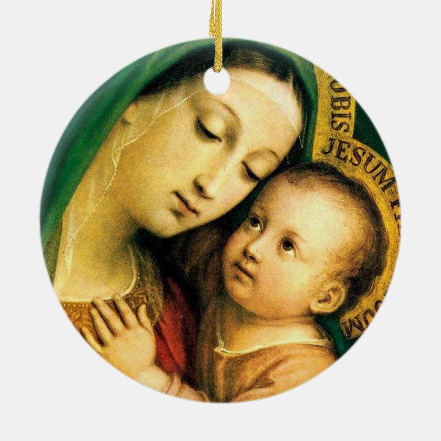 our lady of good counsel ceramic tree decoration (Back)