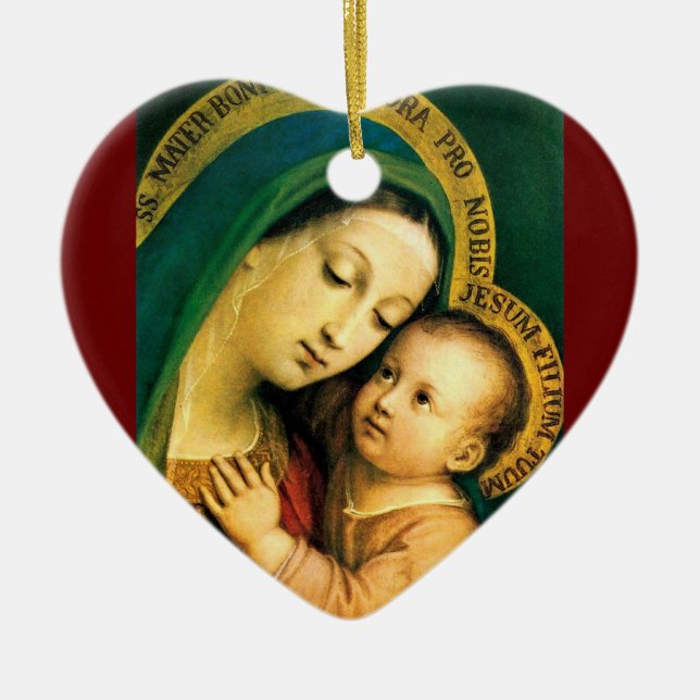 our lady of good counsel ceramic tree decoration (Front)