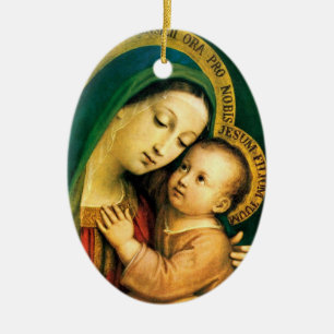 our lady of good counsel ceramic tree decoration